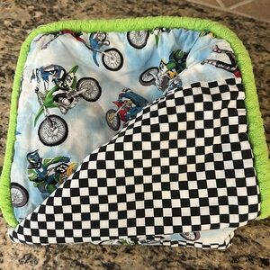 ✨Motocross Supercross Dirt bike Patchwork Homemade Baby Blanket